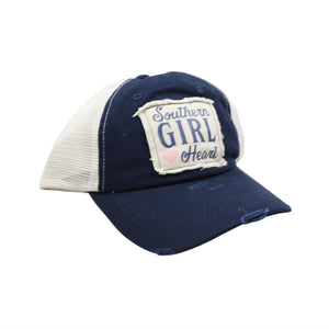 Southern Girl at Heart Ladies Ponytail Trucker Hat