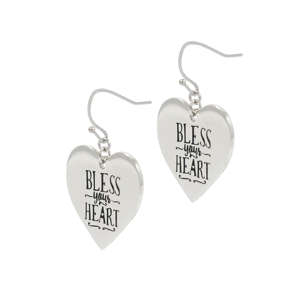 Paula Deen Bless Your Heart Silver Tone Earrings by JTV