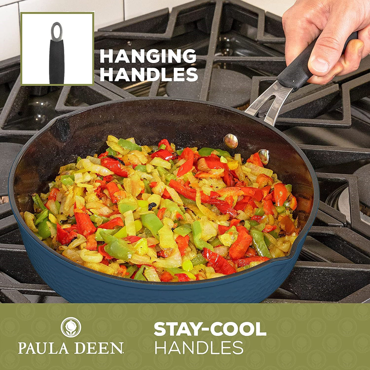Paula Deen Hammered Aluminum 14 Piece Cookware Set RED –