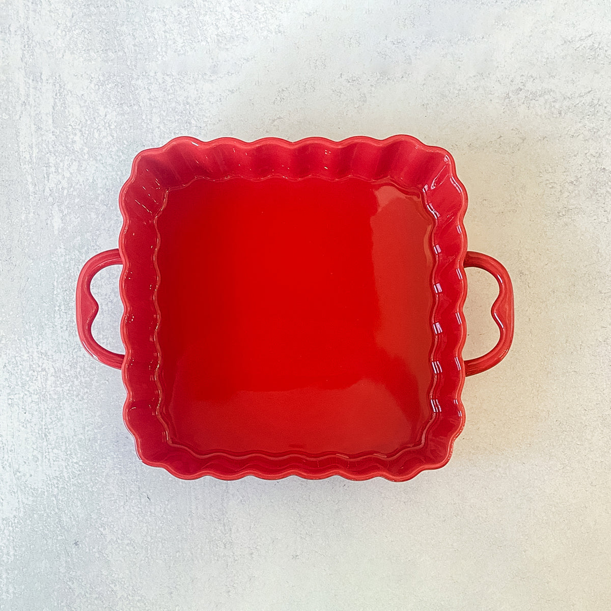 Crock-pot 986100817M Denhoff Ribbed 8 in. Square Stoneware Nonstick Casserole Dish in Red