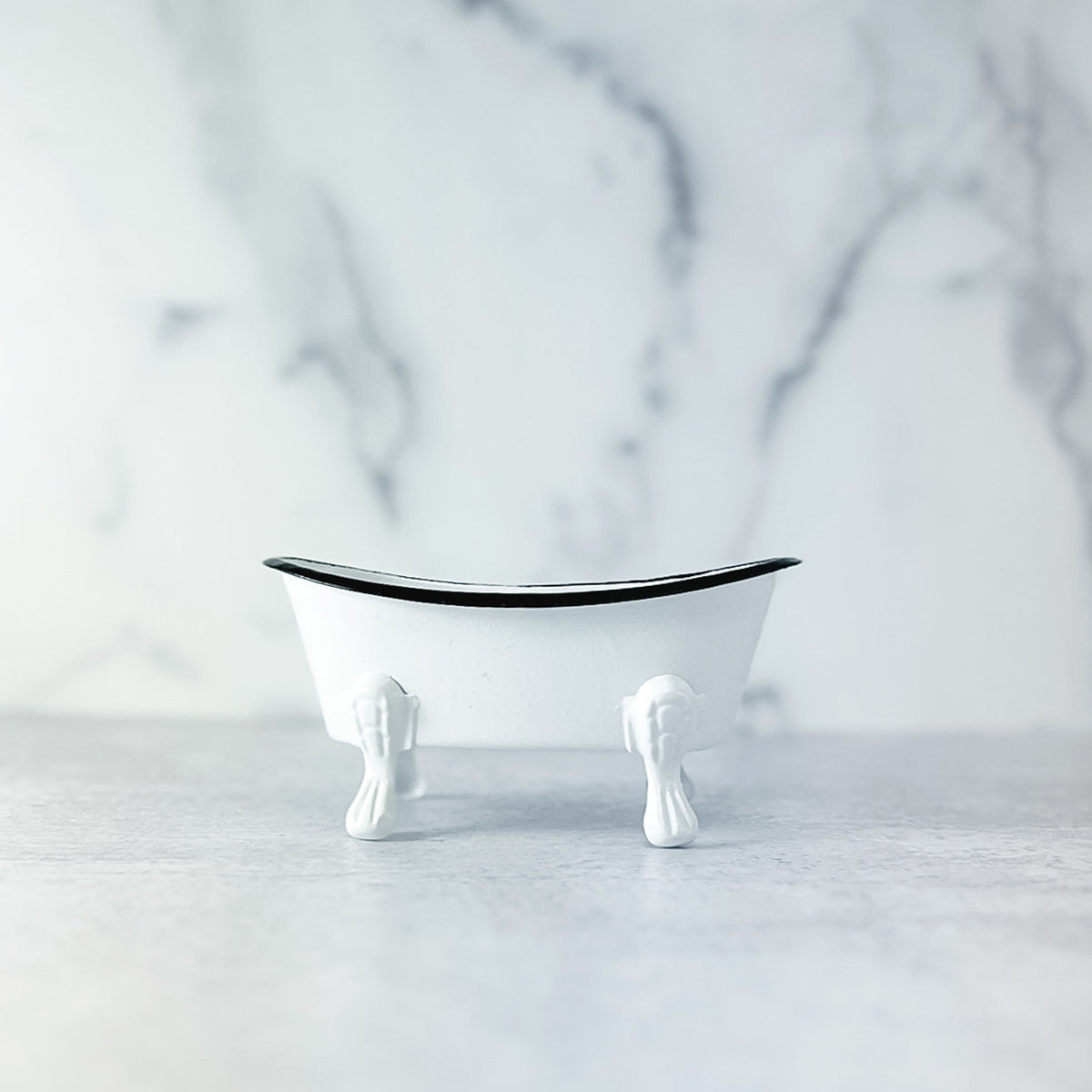 Black & White Enamel Mini Bathtub