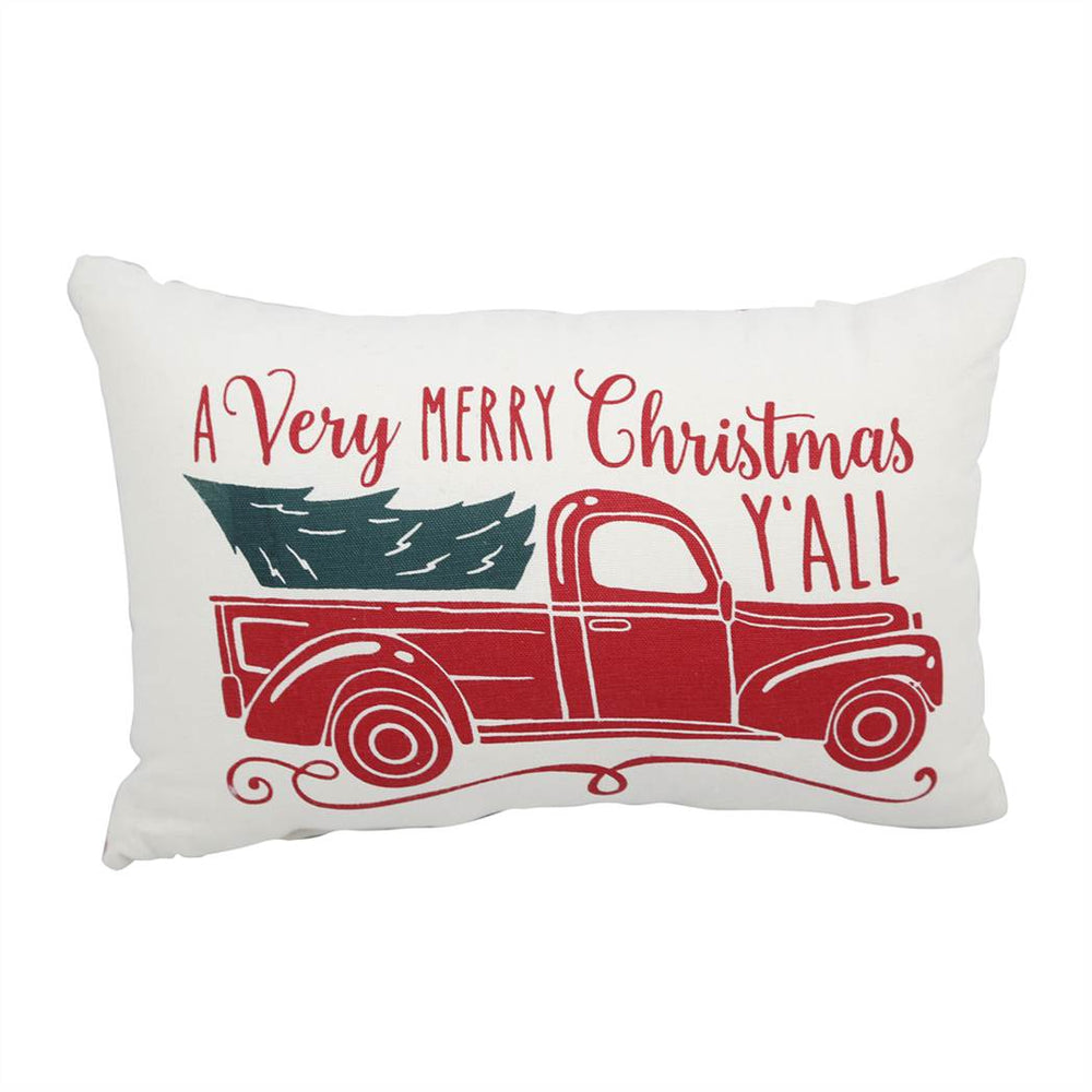 Paula Deen Red Christmas Truck Pillow