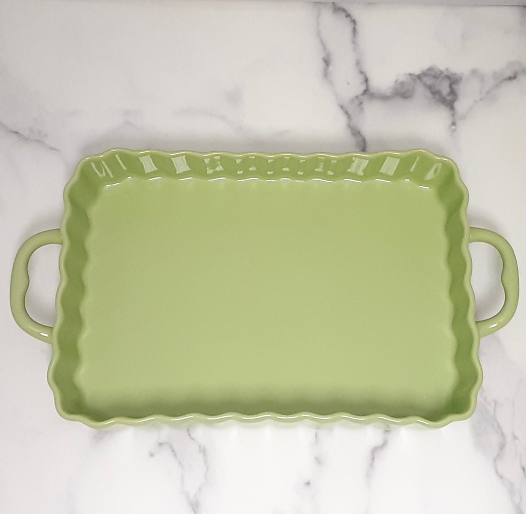 Casserole Ridged Rectangle 9x13 GREEN – PaulaDeenShop.com