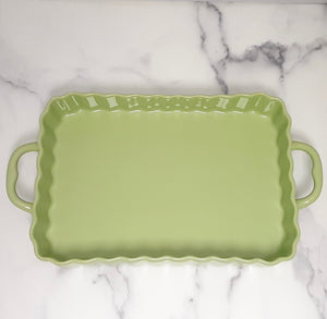 
            
                Load image into Gallery viewer, Casserole Ridged Rectangle 9x13 GREEN
            
        