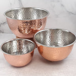 Hammered Stainless Steel Bowl set, 3pc