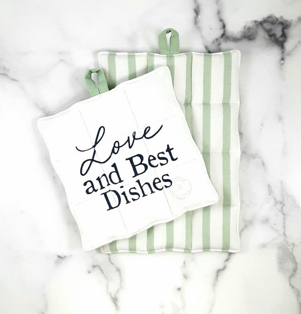 Love and Best Dishes Pot Holder Set