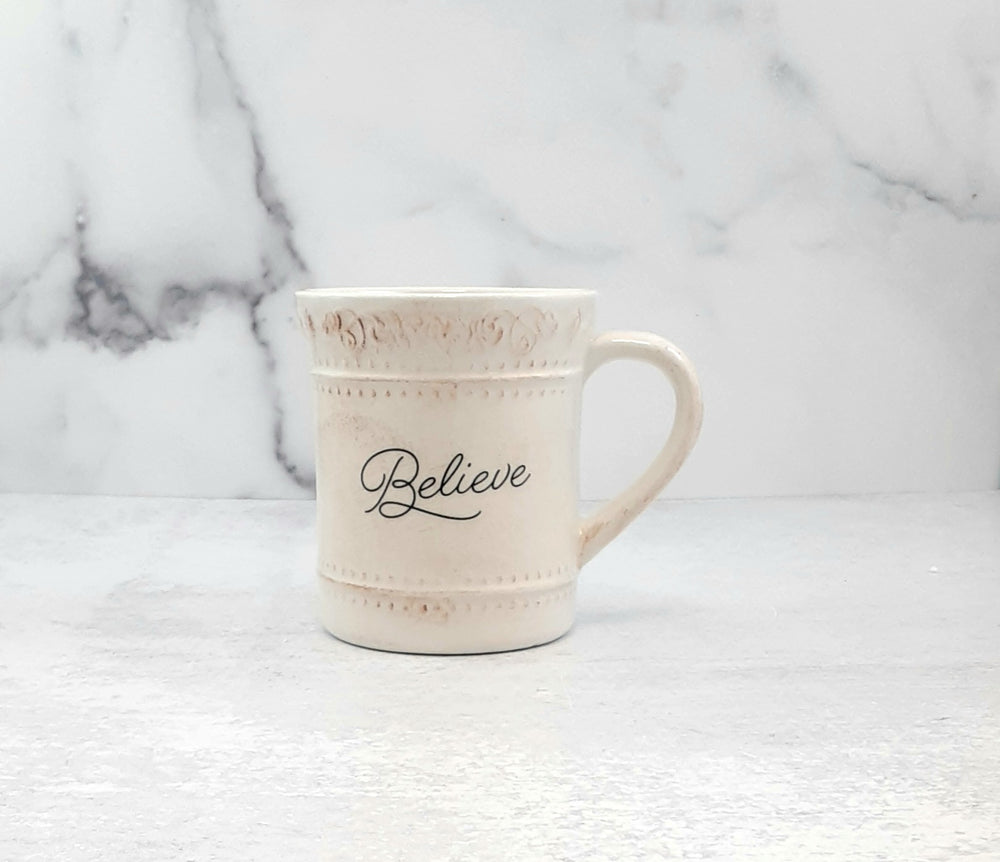French Country Mug &quot;BELIEVE&quot;