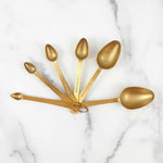 Measuring Spoons, Set of 6, Gold finish