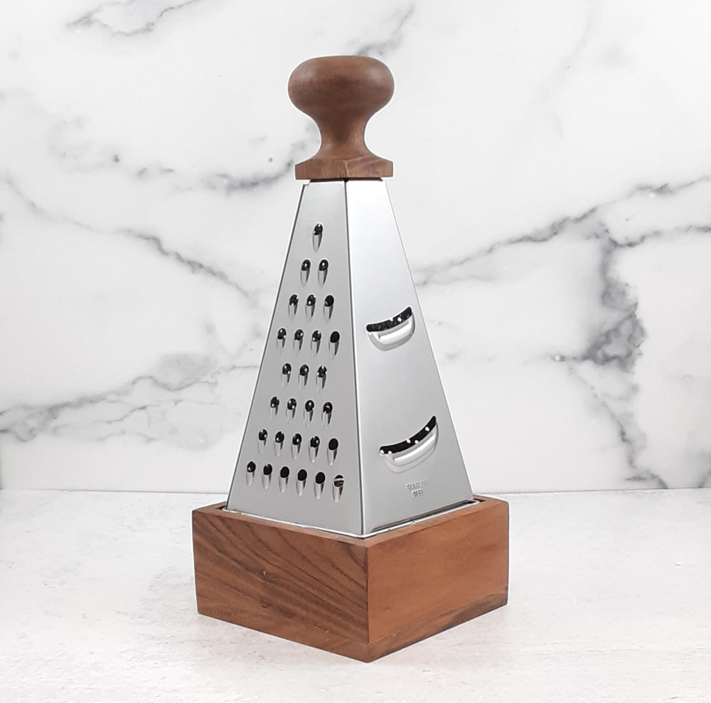 Grater with Acacia Wood handle and base