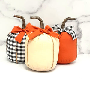 Fabric Pumpkins with Bow