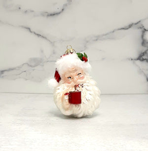 Santa Drinking Cocoa Ornament