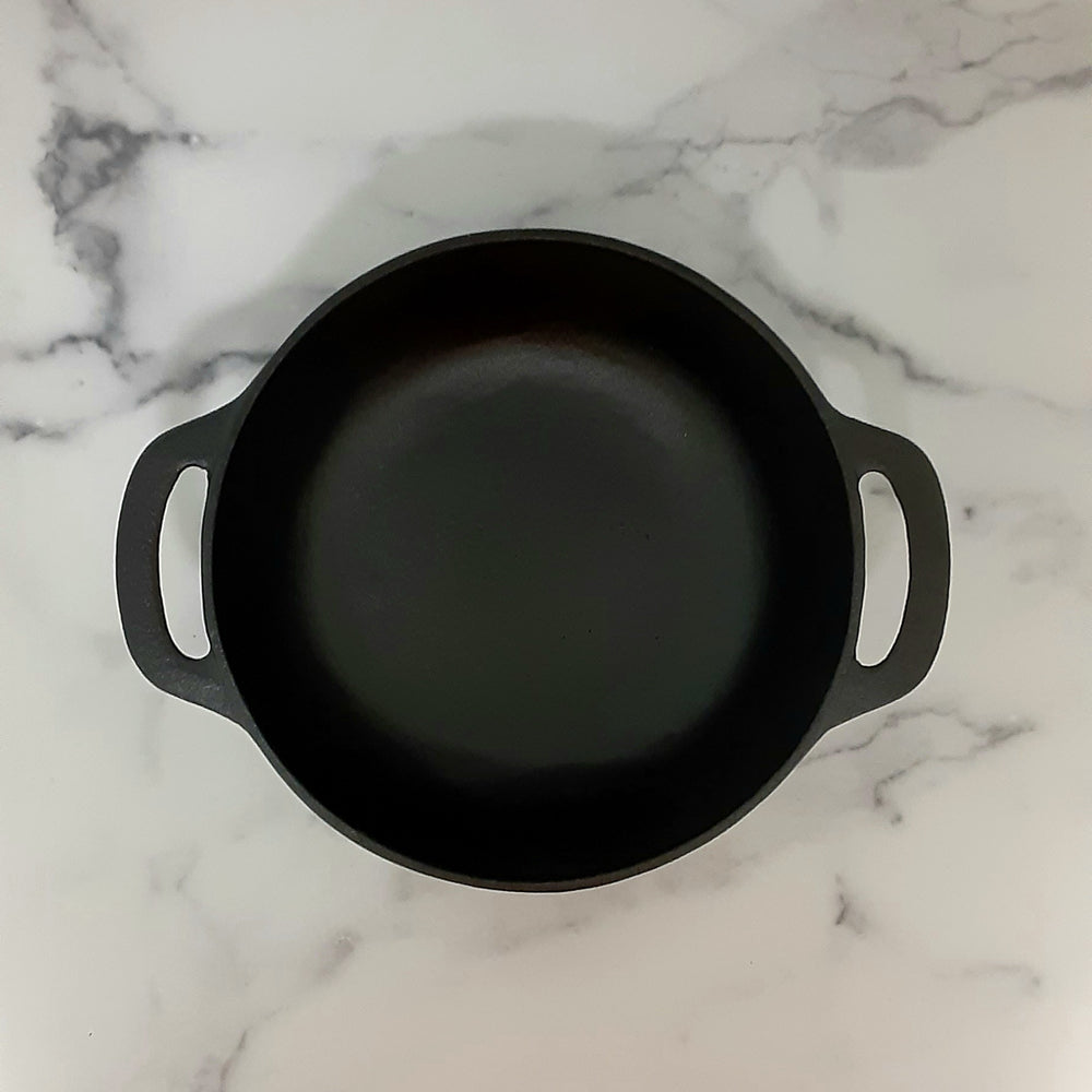 3 QT Cast Iron Braiser with Glass Lid