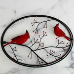 Cardinals On A Branch Wall Art OVAL