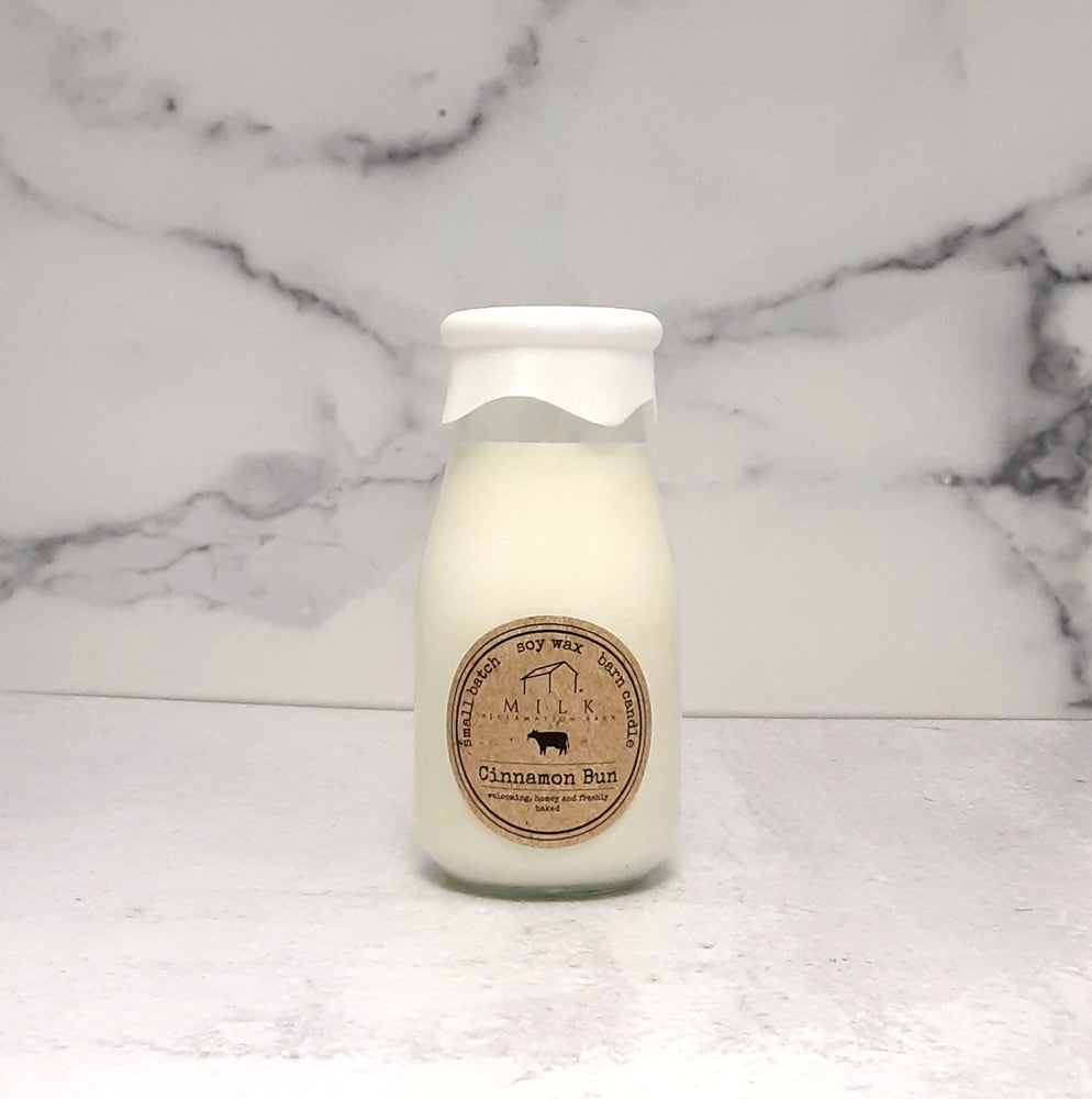 Milk Bottle Candle: Cinnamon Bun