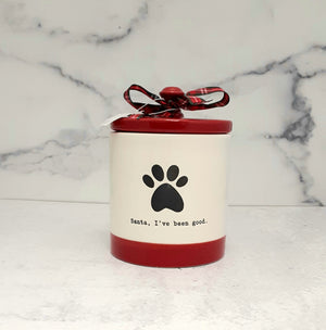 Christmas Pet Treat Jar Ceramic –