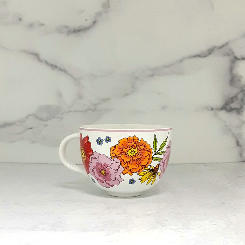 Teacup Style Summer Floral Mug