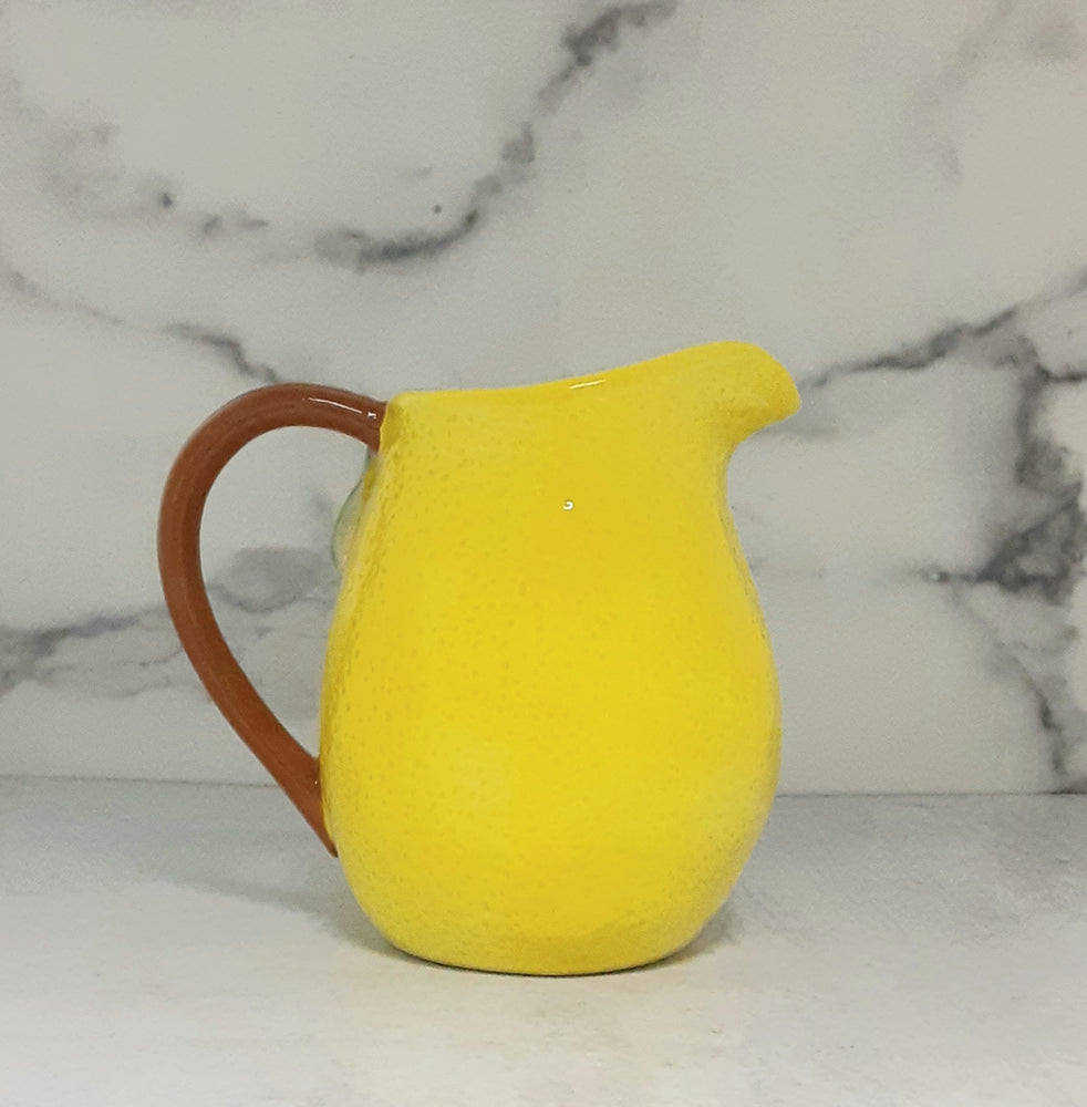 Lemon Shaped Ceramic Water Pitcher, 45oz