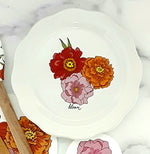 Summer Floral Scalloped Ceramic Plate