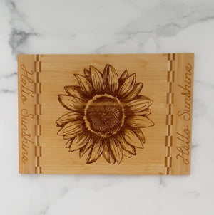 Bamboo Cutting Board Hello Sunshine