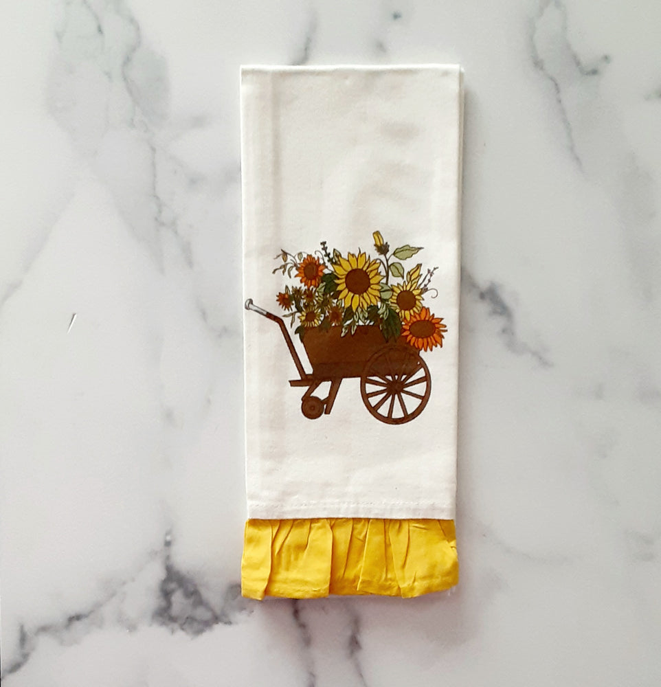Towel Sunflowers Wheelbarrow