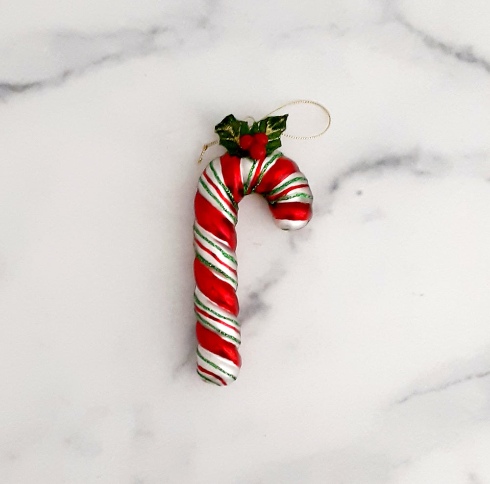 Ornament Striped Candy Cane 6"
