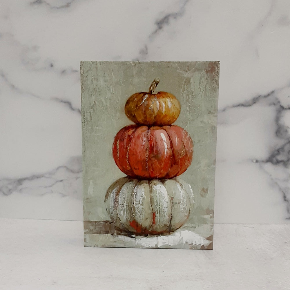 Block Print Pumpkin Trio Asstd
