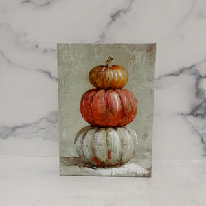 Block Print Pumpkin Trio Asstd