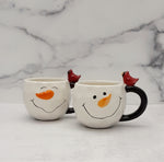 Snowman Mug w/Cardinal Ceramic Asstd