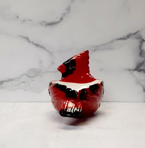 Cardinal Shaped Bowl Stoneware Red/Blk