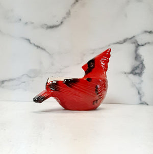 Cardinal Shaped Bowl Stoneware Red/Blk