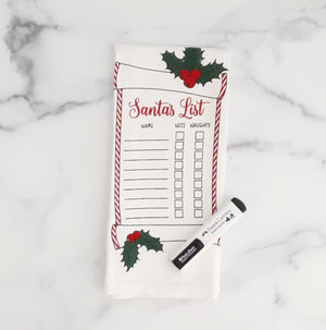 Santa's List Towel with Fabric Marker