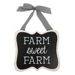 Chalkboard Sign Farm Sweet Farm with ribbon hanger