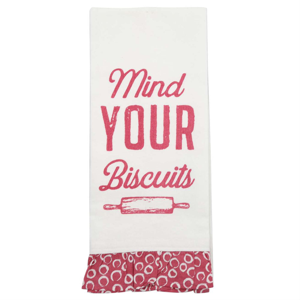 Mind Your Biscuit Towel with Ruffle