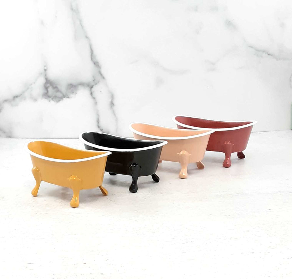 Soap Dish Bathtub Metal (4 colors, white rim)