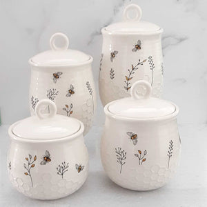 4 Piece Honey Bee Canister Set