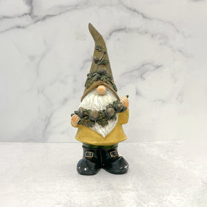 Gnome Harvest  w/Acorns Polyresin