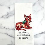 Towel Flour Sack Vintage Oh Deer