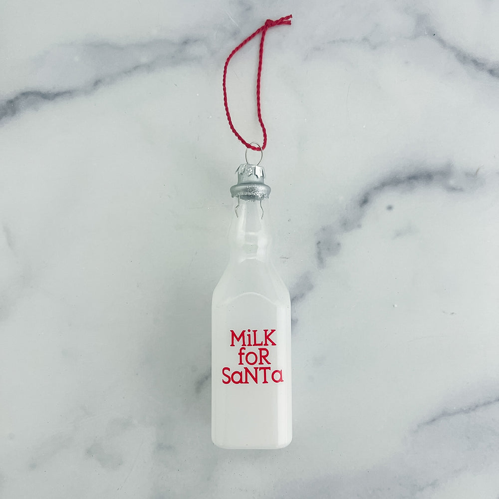 Ornament Glass Milk For Santa Bottle