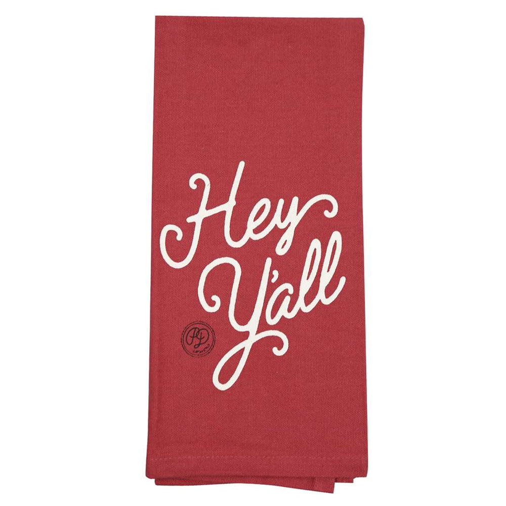 Hey Y'all Script Towel Holly Berry