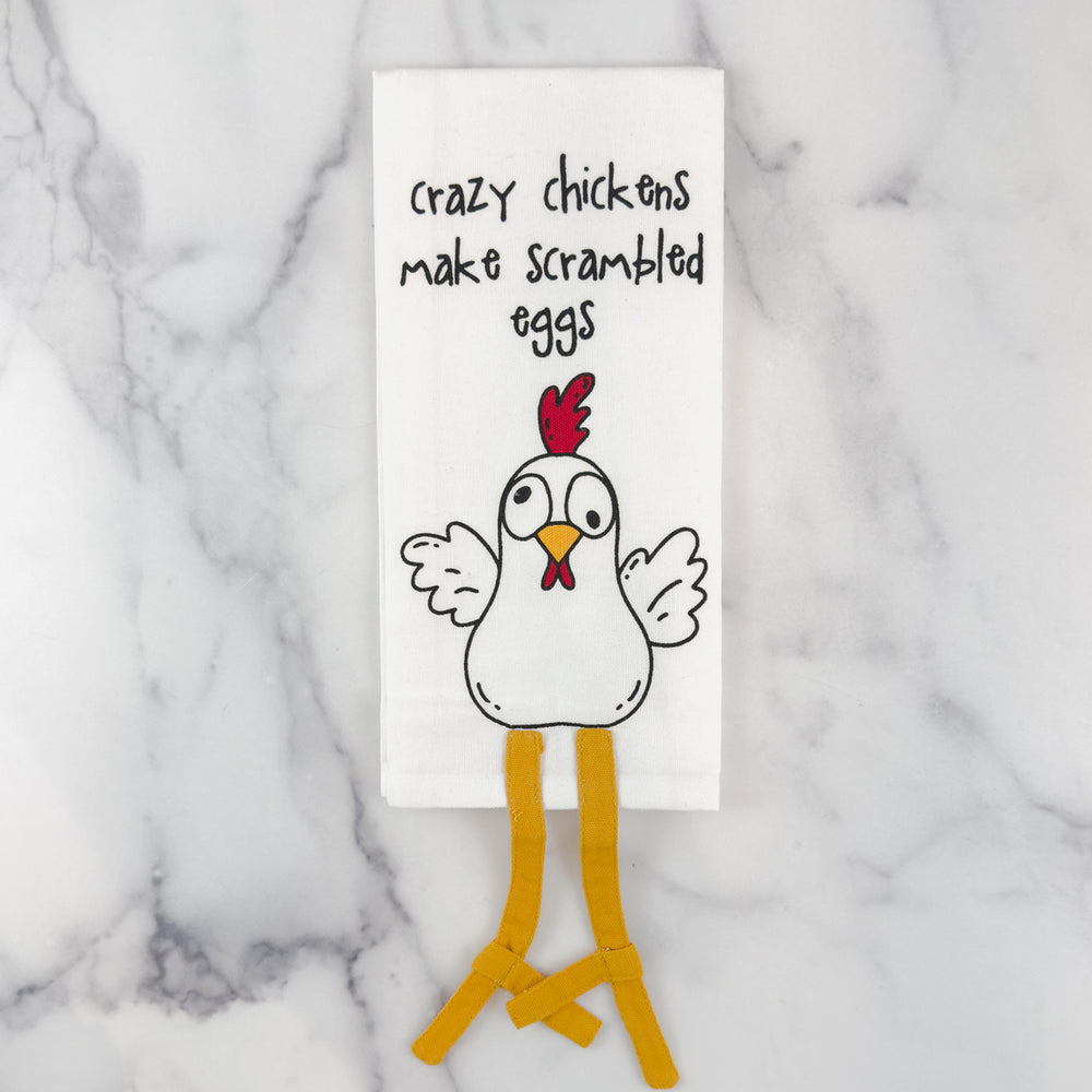 Crazy Chickens Dangle Legs Towel