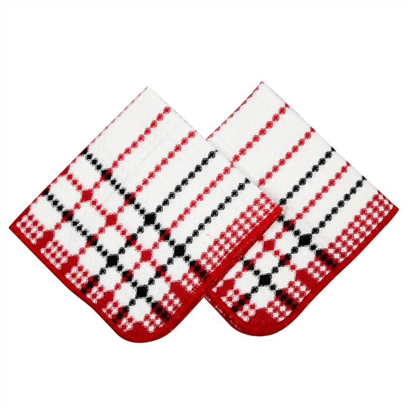 Dish Cloth Red and Black 2pc set