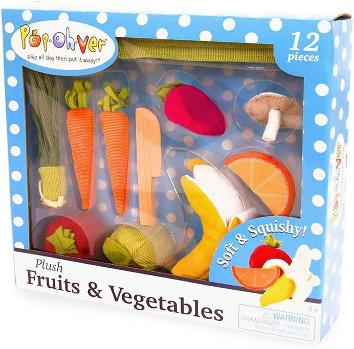 PopOhVer Plush Food Set Fruits / Vegtables