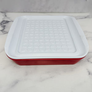 Marinade Tray with Lid RED