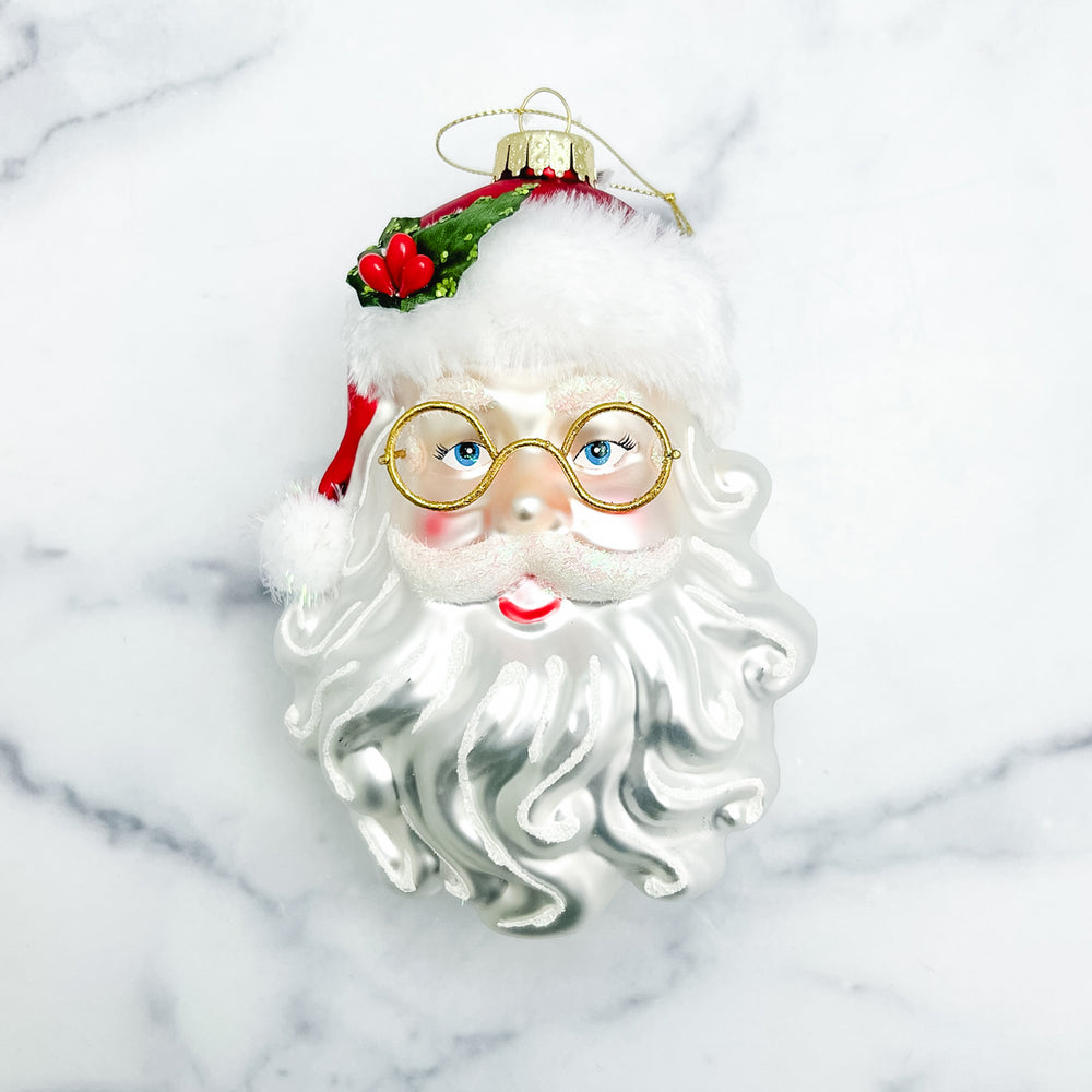 
            
                Load image into Gallery viewer, Santa Face Ornament w/Glasses 6.5 &amp;quot;
            
        