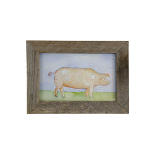 Paula Deen's Watercolor 8X10 Rustic Framed Pig
