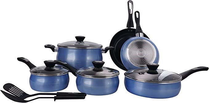 Paula Deen Family's New Hammered Aluminum Forged Silver 14pc Cookware –