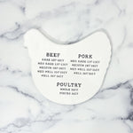 Ceramic Chicken Shaped Trivet with Cooking Temperatures