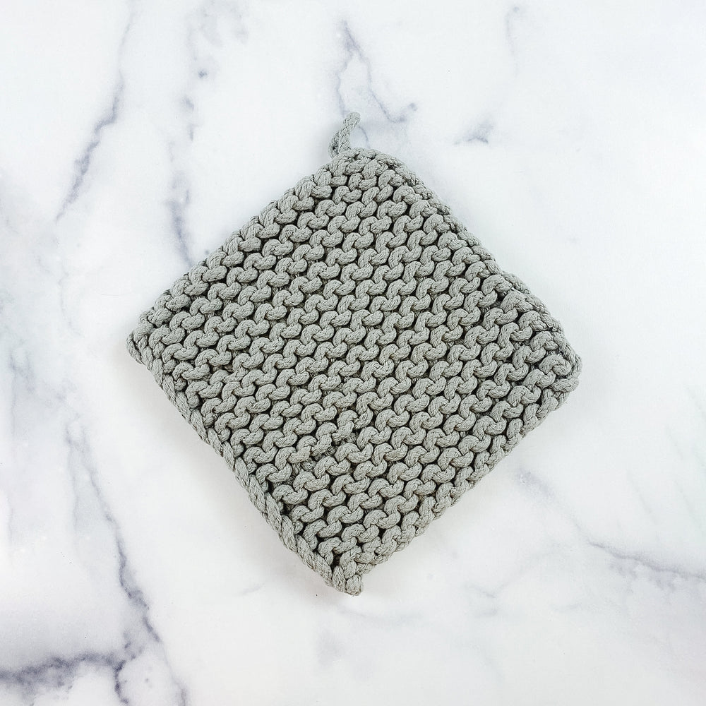 Grey & White Crochet Pot Holders 