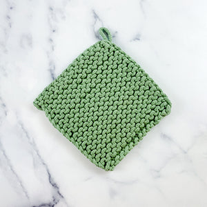 Crocheted Pot Holder Green