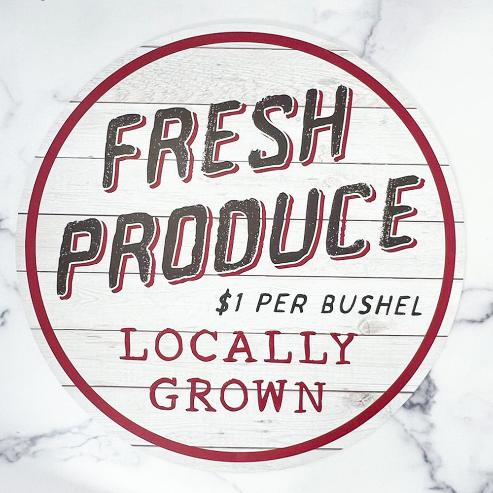 Fresh Produce Round Wall Sign
